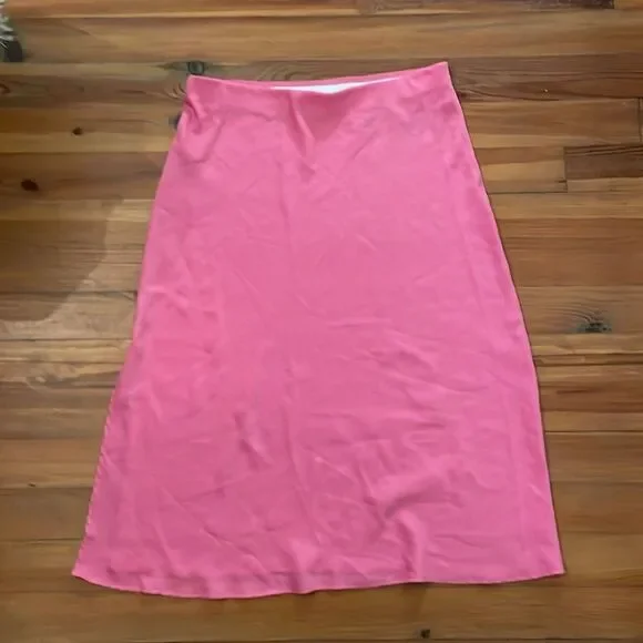 A New Day Hot Pink Pull-On Midi Skirt Womens Size Extra Large Side Slit - Picture 3 of 7